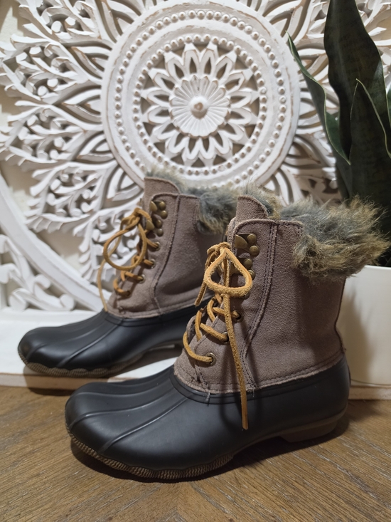 Sperry Shoes - Sperry Brown Faux-Fur Lace-Up Winter Boots Womens Size 6
